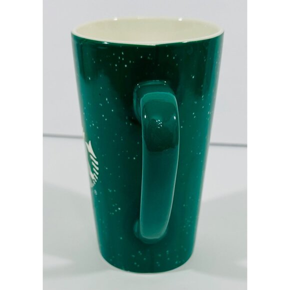 Starbucks Coffee Green Speckled Ceramic Tall Coffee Mug 16 Oz Mermaid Logo - Picture 5 of 9